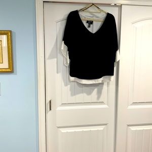 Evening wear.  Beautiful black and white top